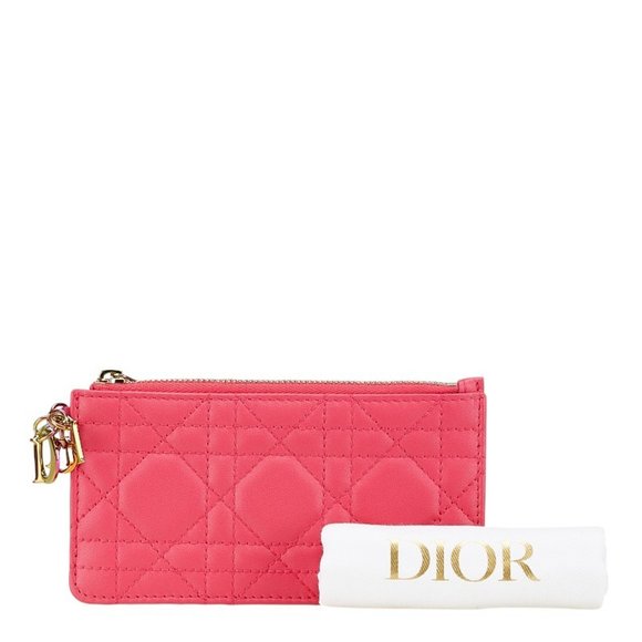 DIOR Pink Leather Card Holder - Picture 10 of 11